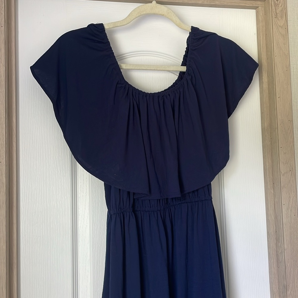 Thanth Cotton Navy Blue Maxi Dress - Picture 2 of 6
